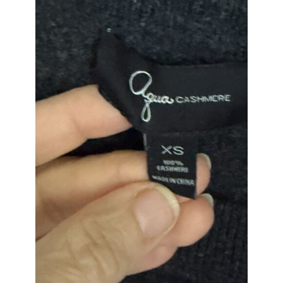 Aqua Cashmere Womens Dark Gray Sweater Dress XS 3/4 Sleeve 100% Cashmere - Picture 4 of 7